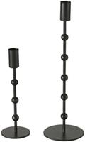 Boltze Home Kandelaar Kimberly 2-delig H20-30 Cm Ijzer Zwart