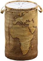 Sanilo Wasmand World Map 60 liter, opvouwbaar, met bescherming tegen inkijk