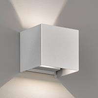 FISCHER & HONSEL LED buitenwandlamp Wall up/down, hoekig, zilver