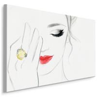 Karo-art Schilderij - Een delicaat vrouwengezicht, Premium Print