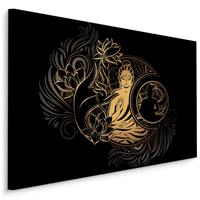 Karo-art Schilderij - Boeddha Beeld, Premium Print, 5 maten