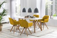 Salesfever Essgruppe, (Set, 5 tlg.), bestehend aus 4 modernen Polsterstühlen und einem 160 cm breiten Tisch