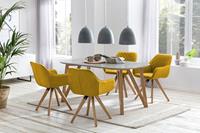 Salesfever Essgruppe, (Set, 5 tlg.), bestehend aus 4 modernen Polsterstühlen und einem 160 cm breitem Tisch