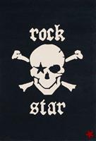 Rock Star Baby Kinderteppich RS2385-1, rechteckig, 15 mm Höhe, handgearbeiteter Konturenschnitt, Obermaterial: 100% Polyacryl, Kinder- und Jugendzimmer