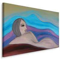 Karo-art Schilderij - Abstracte Vrouw, 5 maten, Premium Print