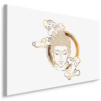 Karo-art Schilderij - Boeddha in de Wolken, Premium Print, 5 maten
