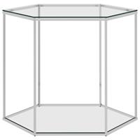 vidaXL Salontafel 60x53x50 cm roestvrij staal en glas zilverkleurig