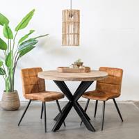 Giga Meubel Eettafel Thijs Rond Mangohout Ø100cm - 