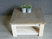 Het Steigerhouthuis Steigerhouten Salontafel Brocant Verstek - 120 x 100 x 45 cm