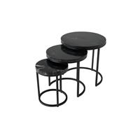 Kick Collection Kick Salontafel Marble Set van 3 Rond - Zwart