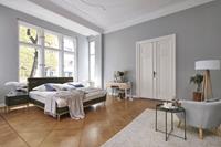 Birkenstock Boxspringbett Iona, mit Lederlaschen am Kopfteil, mit Holzsockel in Eiche natur