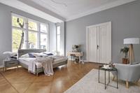 Birkenstock Boxspringbett Iona, mit Lederlaschen am Kopfteil, mit Holzsockel in Eiche natur