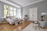 Birkenstock Boxspringbett Iona, mit Lederlaschen am Kopfteil, mit Holzsockel in Eiche natur