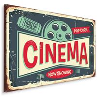 Karo-art Schilderij - Cinema, Reclame Uiting, tekstbord, Premium Print