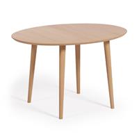 Kave Home Uitschuifbare Ovale Eettafel 'Oqui' 120 - 200 x 90cm, kleur Naturel