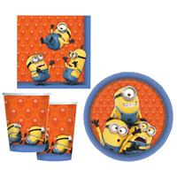 Witbaard Kinderfeestje Minions thema tafel dekken eetset voor 8x kinderen -