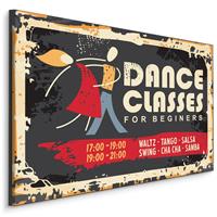 Karo-art Schilderij - Dance Classes, reclamebord, Premium Print