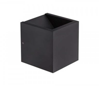 LT-Luce Wandlamp LED Cube Zwart IP54 Dim To Warm