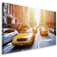 Karo-art Schilderij - Gele Taxi's in de straten van New York, Premium Print