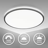 B.K.LICHT LED Deckenleuchte modern indirekte Beleuchtung schwarz Deckenlampe Wohnzimmer