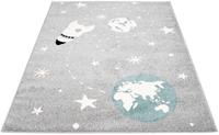 Carpet City Kinderteppich Bubble Kids 1319, rechteckig, 11 mm Höhe, Weltall Rakete Motiv, Kinderzimmer