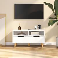 VidaXL TV-Schrank Hochglanz-Weiß 90x40x48,5 cm Spanplatte 