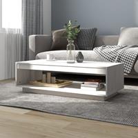 Salontafel 110x50x33,5 Cm Massief Grenenhout Wit