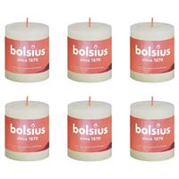 Bolsius Rustikale Stumpenkerzen Shine 6 Stk. 80x68 mm Perlenweiß 
