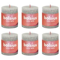 Bolsius Stompkaarsen Shine 6 St Rustiek 80x68 Mm Zandgrijs