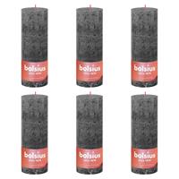 Bolsius Rustikale Stumpenkerzen Shine 6 Stk. 190x68 mm Sturmgrau 