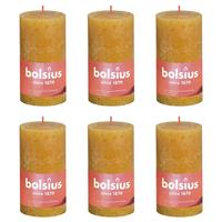 Bolsius Rustikale Stumpenkerzen Shine 6 Stk. 130x68 mm Honiggelb 
