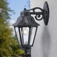 Fumagalli LED buitenwandlamp Bisso zwart lantaarn onder