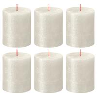 Bolsius Stompkaarsen Shimmer 6 St Rustiek 80x68 Mm Ivoorkleurig