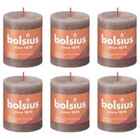 Bolsius Rustikale Stumpenkerzen Shine 6 Stk. 80x68 mm Taupe 