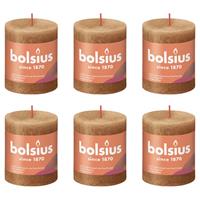 Bolsius Stompkaarsen Shine 6 St Rustiek 80x68 Mm Spice Brown