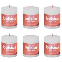 Bolsius Rustikale Stumpenkerzen Shine 6 Stk. 80x68 mm Wolkenweiß 