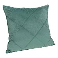 QUVIO Kussensloop Met Ruit Patroon - 50 X 50 Cm - Fluweel - Eucalyptus Groen