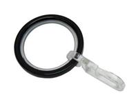 GARDINIA 10er-Set Chicago Gardinenring mit Gleiteinlage für Ø 20 mm Gardinenstange, Schwarz
