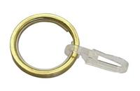 GARDINIA Chicago 10 x Gardinenringe mit Gleiteinlage, Gardinenhaken mit Ring, Messing-Matt