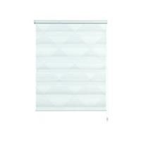 GARDINIA EASYFIX Doppelrollo Triangle weiß | grau, Kleben, Klemmen, verstellbar, Lichtdosierung
