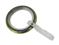 GARDINIA 10er-Set Memphis Gardinenringe mit Gleiteinlage für Ø 16 mm Gardinenstange, Messing-Antik