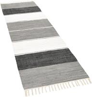THEKO Läufer »Stripe Cotton«, , rechteckig, Höhe 5 mm, Teppich-Läufer, Flachgewebe, reine Baumwolle, handgewebt, mit Fransen, ideal im Flur & Schlafzimmer