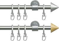 Liedeco Gardinenstange »Stilgarnitur, Komplettstilgarnitur New York 16 mm«, , Ø 1,6 mm, 1-läufig, Fixmaß, Gardinenstange Komplett