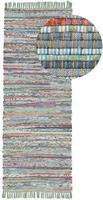 carpetfine Vloerkleed Kelim Chindi handgeweven, patchwork tapijt met franjes, ook verkrijgbaar in loperformaten