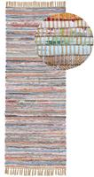 carpetfine Vloerkleed Kelim Chindi handgeweven, patchwork tapijt met franjes, ook verkrijgbaar in loperformaten