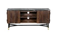 Giga Meubel Tv-meubel Japandi Bruin met Marmer 130cm - 