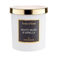 Butlers SCENTS OF HOME Duftkerze White Musk & Vanilla mit Sojawachs Duftkerzen weiß/gold
