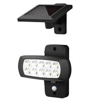 B.K.Licht LED Solar Wandleuchte in Schwarz IP44 mit Bewegungsmelder