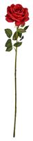 IBERGARDEN Kunstbloem Roos Elegance - dieprood - 63 cm - losse steel - Kunst zijdebloemen -