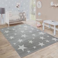 Paco Home Vloerkleed voor de kinderkamer Capri 315 Korte pool, motief sterren, pastelkleuren, kinderkamer